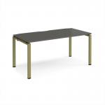 Adapt single desk 1600mm x 800mm - green frame, storm grey top E168-GN-OG