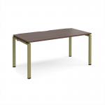 Adapt single desk 1600mm x 800mm - green frame, walnut top E168-GN-W