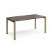 Adapt single desk 1600mm x 800mm - green frame, walnut top E168-GN-W