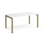 Adapt single desk 1600mm x 800mm - green frame, white top E168-GN-WH