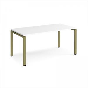 Adapt single desk 1600mm x 800mm - green frame, white top E168-GN-WH