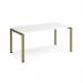 Adapt single desk 1600mm x 800mm - green frame, white top E168-GN-WH