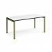 Adapt single desk 1600mm x 800mm - green frame, white top, black edge E168-GN-WK