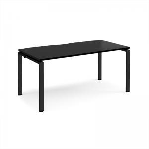 Adapt single desk 1600mm x 800mm - black frame, black top E168-K-BK
