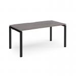 Adapt single desk 1600mm x 800mm - black frame and grey oak top