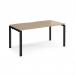 Adapt single desk 1600mm x 800mm - black frame, kendal oak top E168-K-KO