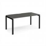 Adapt single desk 1600mm x 800mm - black frame, storm grey top E168-K-OG