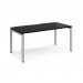 Adapt single desk 1600mm x 800mm - silver frame, black top E168-S-BK