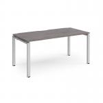 Adapt starter unit single 1600mm x 800mm - silver frame, grey oak top E168-SB-S-GO