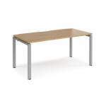 Adapt single desk 1600mm x 800mm - silver frame, oak top E168-S-O