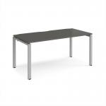 Adapt single desk 1600mm x 800mm - silver frame, storm grey top E168-S-OG