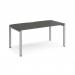 Adapt single desk 1600mm x 800mm - silver frame, storm grey top E168-S-OG