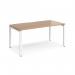 Adapt single desk 1600mm x 800mm - white frame, beech top E168-WH-B