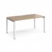 Adapt single desk 1600mm x 800mm - white frame, kendal oak top E168-WH-KO