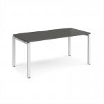 Adapt single desk 1600mm x 800mm - white frame, storm grey top E168-WH-OG
