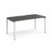 Adapt single desk 1600mm x 800mm - white frame, storm grey top E168-WH-OG
