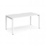 Adapt single desk 1600mm x 800mm - white frame, white top E168-WH-WH
