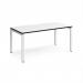 Adapt single desk 1600mm x 800mm - white frame, white top, black edge E168-WH-WK