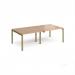 Adapt double back to back desks 2400mm x 1200mm - green frame, beech top E2412-GN-B