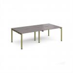 Adapt double back to back desks 2400mm x 1200mm - green frame, grey oak top E2412-GN-GO