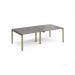 Adapt double back to back desks 2400mm x 1200mm - green frame, grey oak top E2412-GN-GO