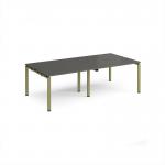 Adapt double back to back desks 2400mm x 1200mm - green frame, storm grey top E2412-GN-OG