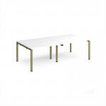Adapt double back to back desks 2400mm x 1200mm - green frame, white top E2412-GN-WH