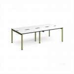 Adapt double back to back desks 2400mm x 1200mm - green frame, white top, black edge E2412-GN-WK