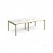 Adapt double back to back desks 2400mm x 1200mm - green frame, white top, oak edge E2412-GN-WO