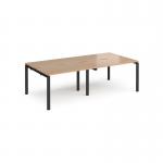 Adapt double back to back desks 2400mm x 1200mm - black frame, beech top E2412-K-B