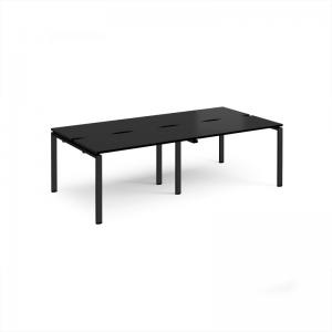 Adapt double back to back desks 2400mm x 1200mm - black frame, black