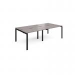 Adapt double back to back desks 2400mm x 1200mm - black frame, grey oak top E2412-K-GO