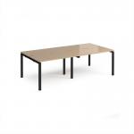 Adapt double back to back desks 2400mm x 1200mm - black frame, kendal oak top E2412-K-KO