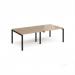 Adapt double back to back desks 2400mm x 1200mm - black frame, kendal oak top E2412-K-KO