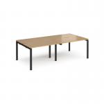 Adapt double back to back desks 2400mm x 1200mm - black frame, oak top E2412-K-O