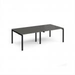 Adapt double back to back desks 2400mm x 1200mm - black frame, storm grey top E2412-K-OG
