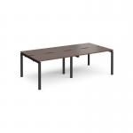 Adapt double back to back desks 2400mm x 1200mm - black frame, walnut top E2412-K-W