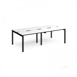 Adapt double back to back desks 2400mm x 1200mm - black frame, white