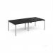 Adapt double back to back desks 2400mm x 1200mm - silver frame, black top E2412-S-BK