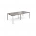 Adapt double back to back desks 2400mm x 1200mm - silver frame, grey oak top E2412-S-GO