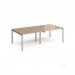 Adapt double back to back desks 2400mm x 1200mm - silver frame, kendal oak top E2412-S-KO