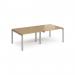 Adapt double back to back desks 2400mm x 1200mm - silver frame, oak top E2412-S-O