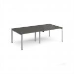 Adapt double back to back desks 2400mm x 1200mm - silver frame, storm grey top E2412-S-OG