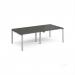 Adapt double back to back desks 2400mm x 1200mm - silver frame, storm grey top E2412-S-OG
