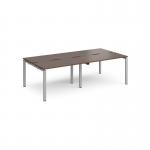 Adapt double back to back desks 2400mm x 1200mm - silver frame, walnut top E2412-S-W