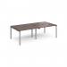 Adapt double back to back desks 2400mm x 1200mm - silver frame, walnut top E2412-S-W