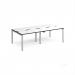 Adapt double back to back desks 2400mm x 1200mm - silver frame, white top, black edge E2412-S-WK