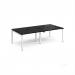 Adapt double back to back desks 2400mm x 1200mm - white frame, black top E2412-WH-BK