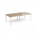 Adapt double back to back desks 2400mm x 1200mm - white frame, kendal oak top E2412-WH-KO