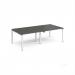 Adapt double back to back desks 2400mm x 1200mm - white frame, storm grey top E2412-WH-OG